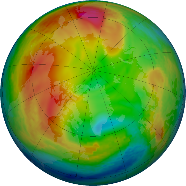 Arctic ozone map for 07 January 1994